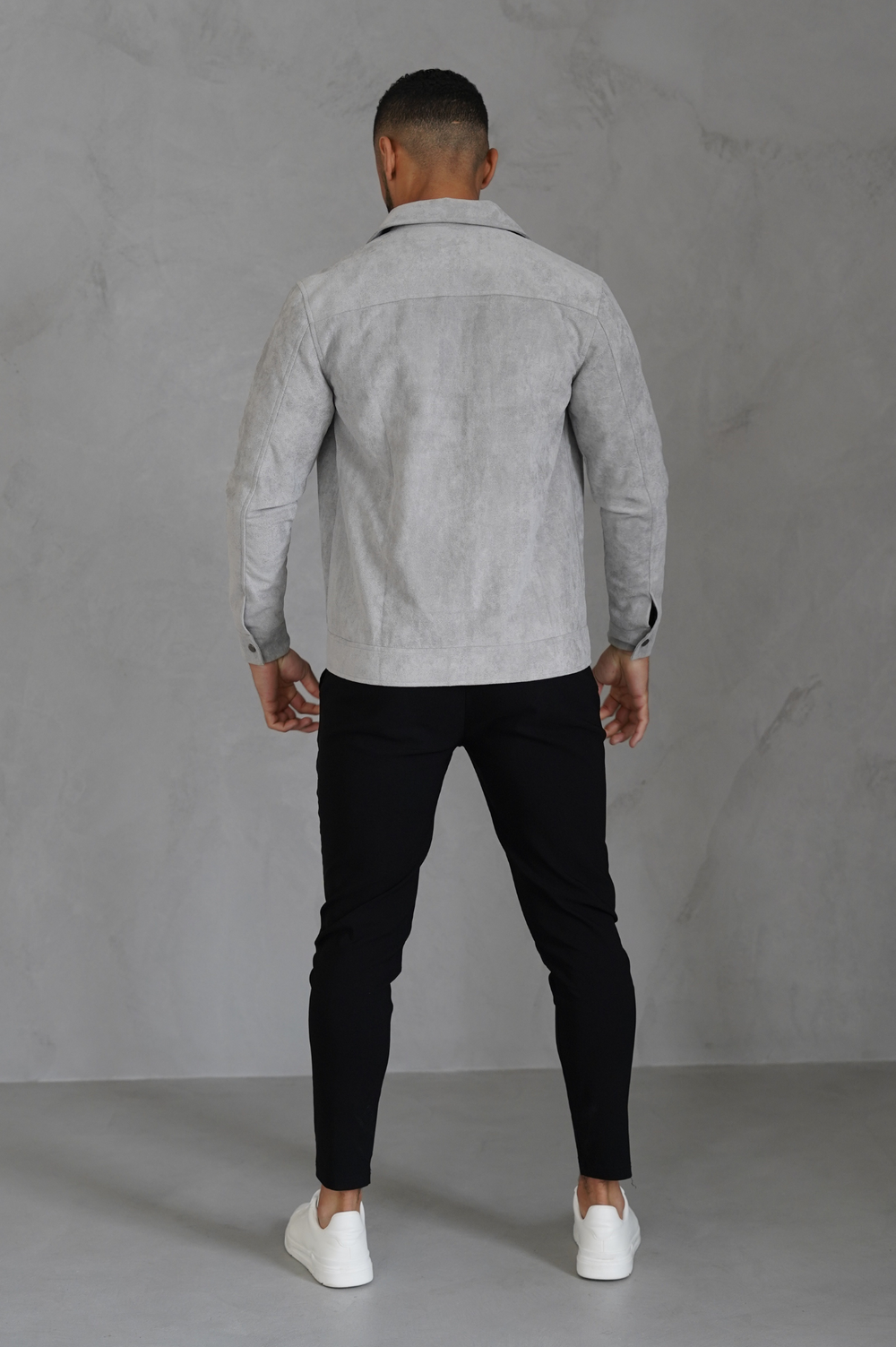 VESTE SUEDE - GRIS