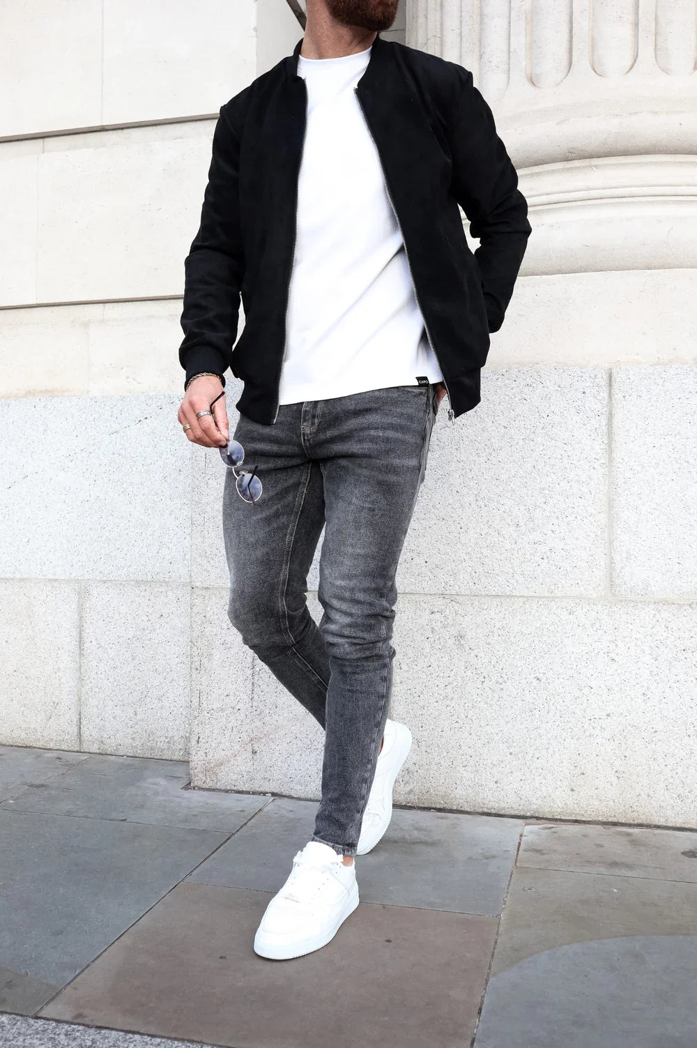 GOSTAVO BOMBER SUEDE - NOIR