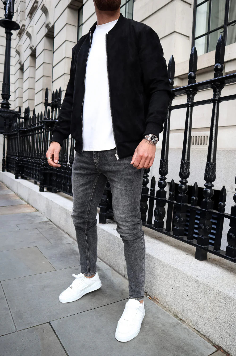 GOSTAVO BOMBER SUEDE - NOIR