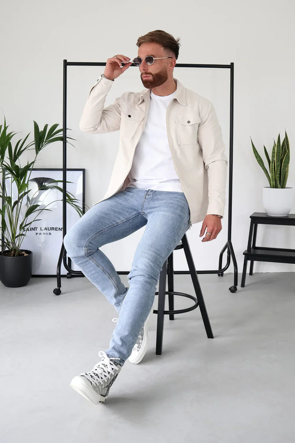 VESTE SUEDE - Blanc Cassé