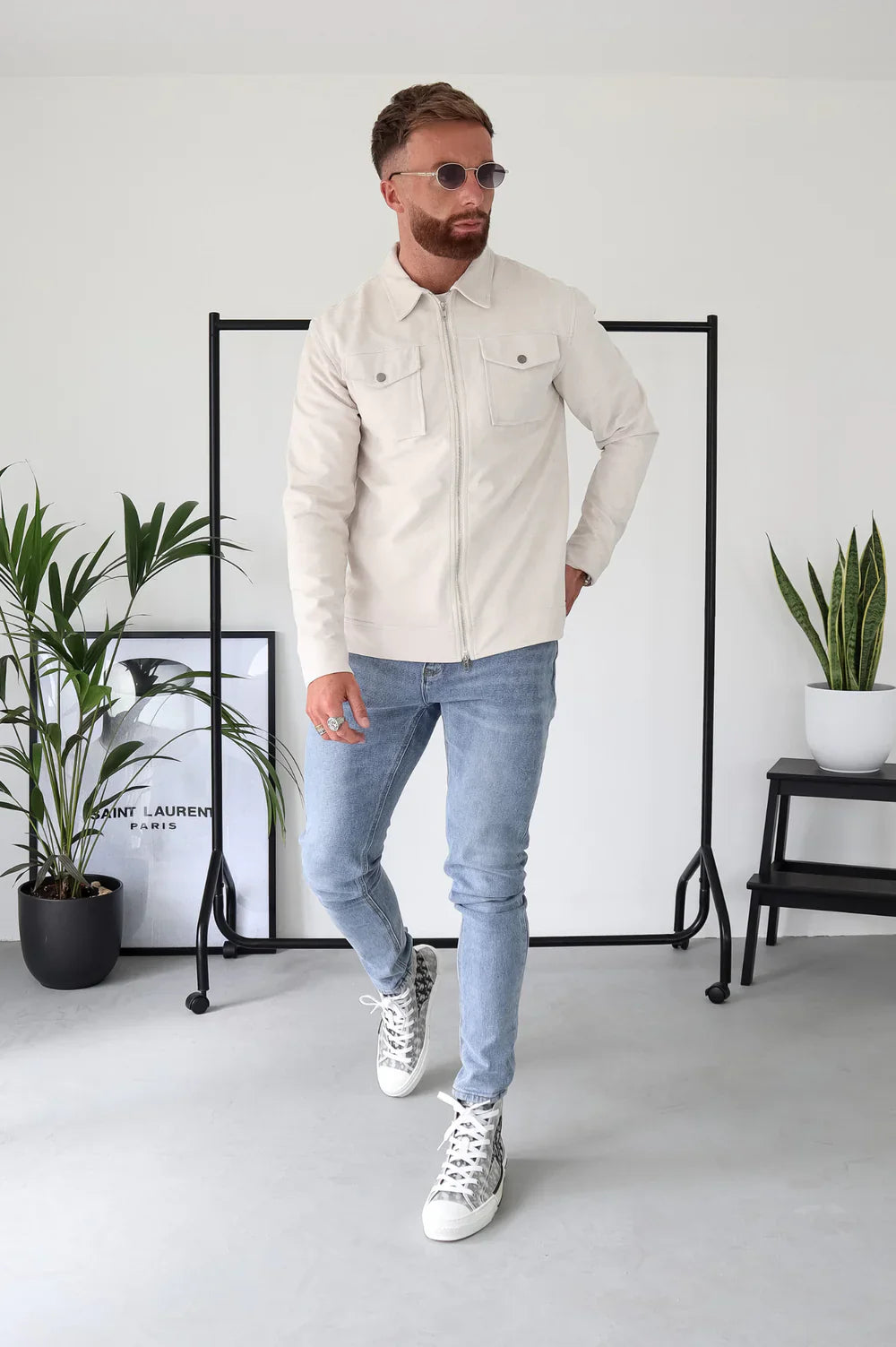 VESTE SUEDE - Blanc Cassé