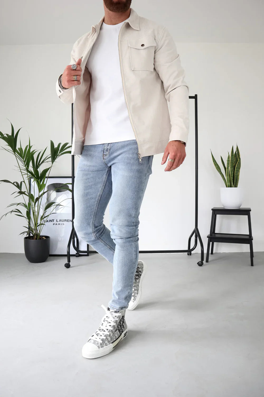 VESTE SUEDE - Blanc Cassé