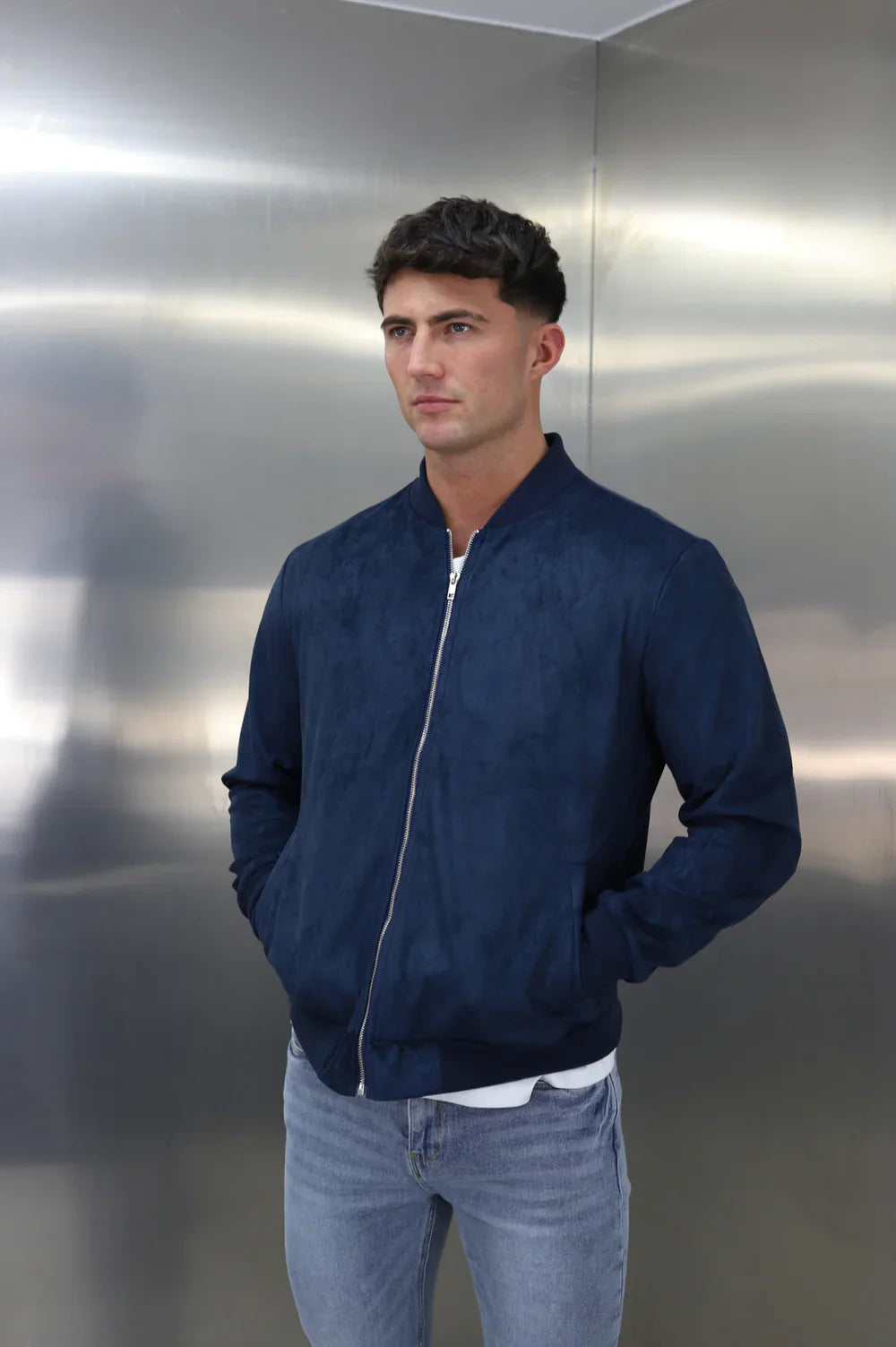 GOSTAVO BOMBER SUEDE - MARINE
