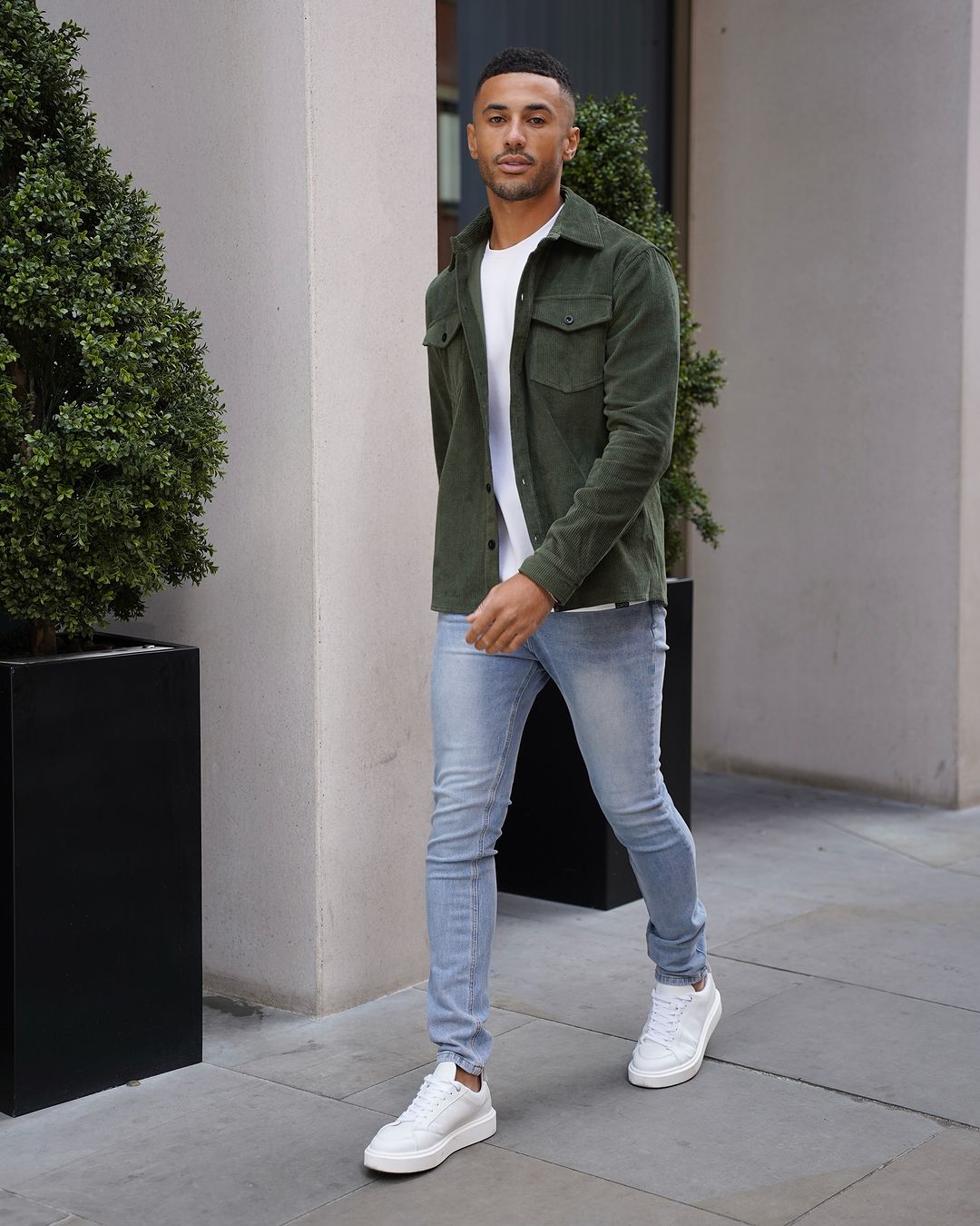 CORD OVERSHIRT Vert Olive