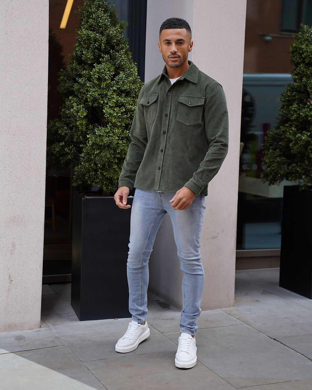CORD OVERSHIRT Vert Olive