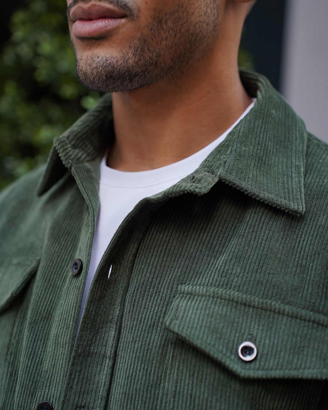 CORD OVERSHIRT Vert Olive