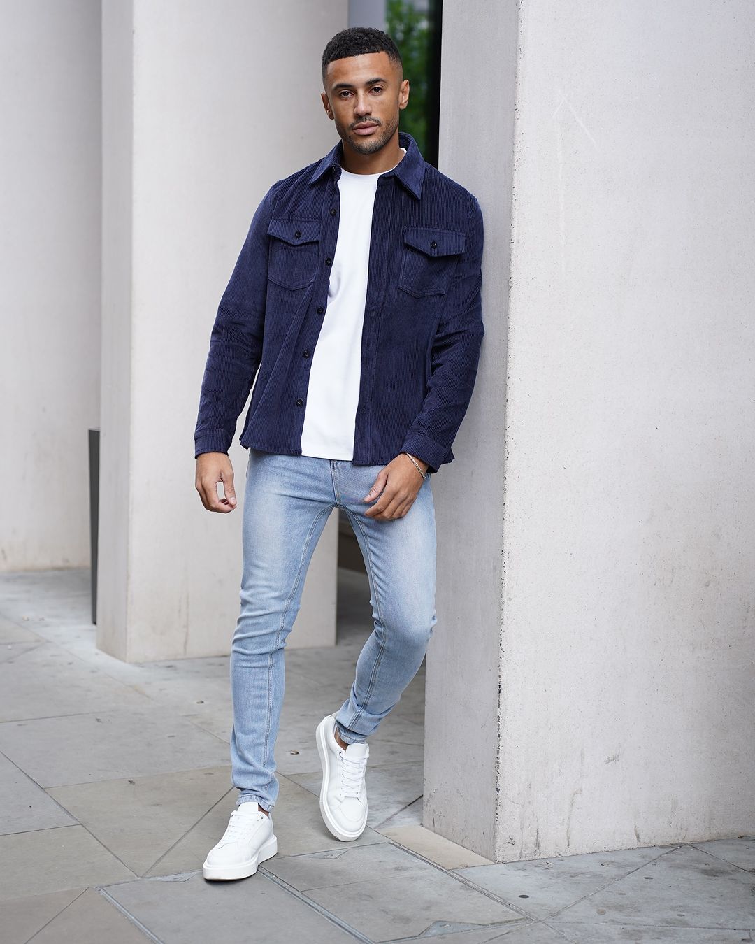 CORD OVERSHIRT Bleu Navy