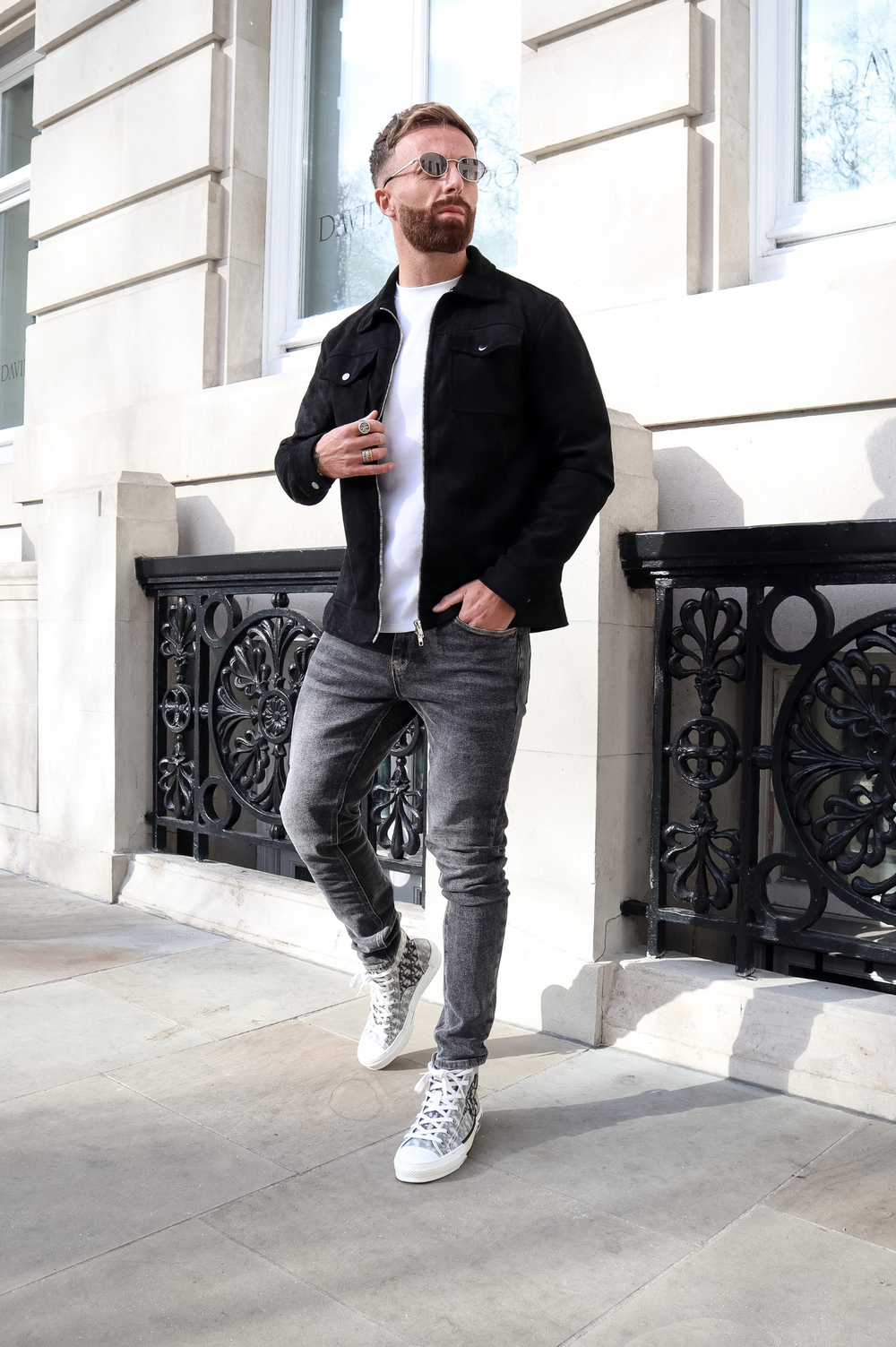 VESTE SUEDE - NOIR