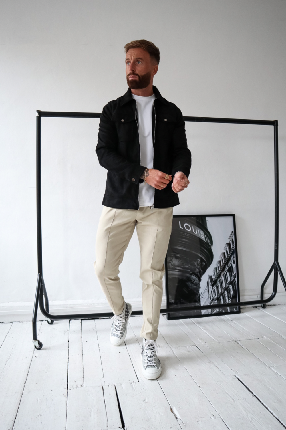 VESTE SUEDE - NOIR